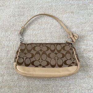 Coach Signature Canvas Wristlet Mini Bag